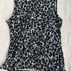 Zenana Outfitters Black and Gray Leopard Tank Top